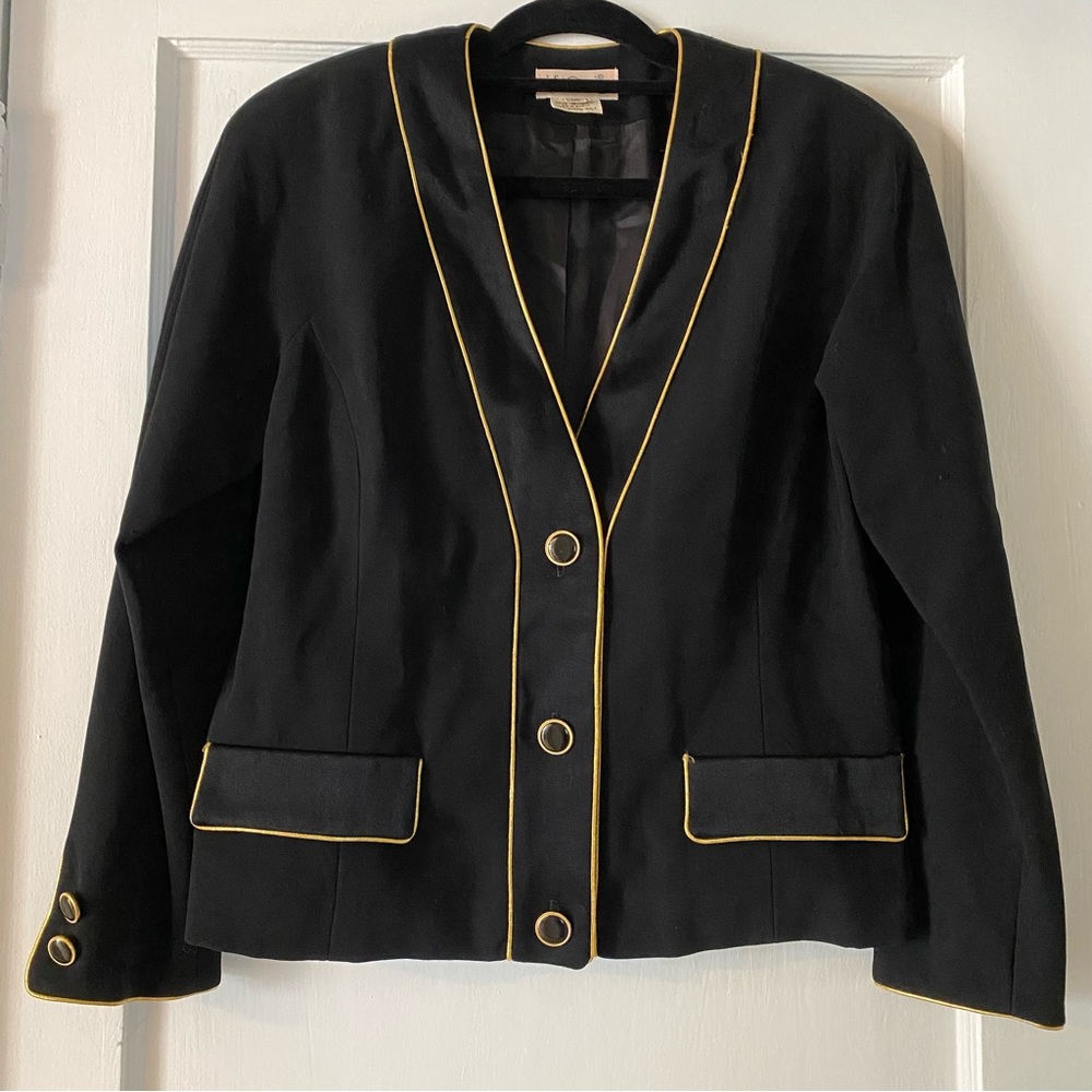 Vintage 80s blazer - black and gold